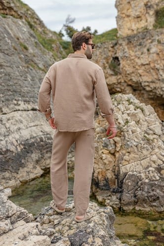 Camel Gömlek Pantolon Erkek İkili Takım E7322