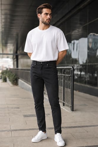 Siyah Slim fit Erkek Jean 6865