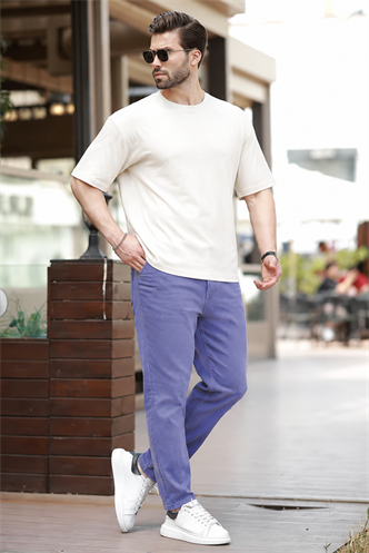 Boyalı Gri Straight Fit Erkek Jean Pantolon 6312