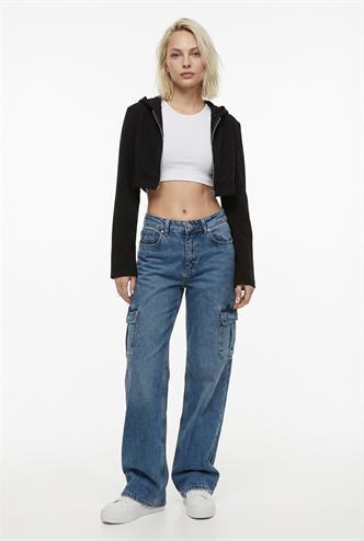 Mavi Straight Wide Kadın Kargo Cep Pantolon MG2002