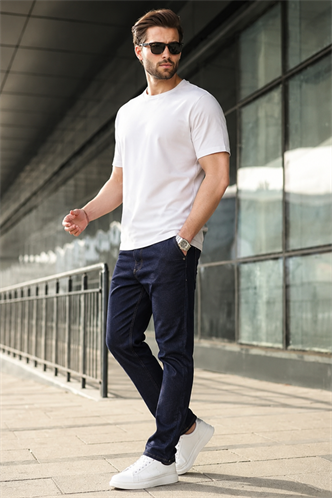 Koyu Mavi Straight Fit Erkek Kot Pantolon Jeans 6856