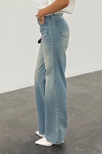 Açık Mavi Ön Cepli Kadın Jean Pantolon Mg2500