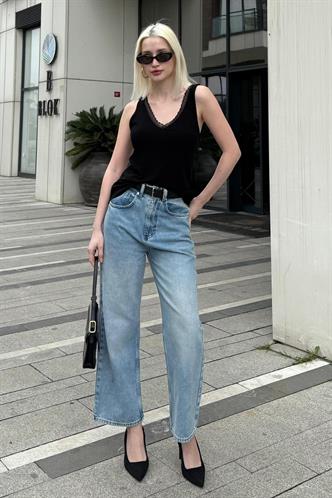 Açık Mavi Kadın Mom Jean MG2033