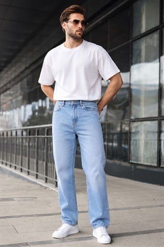 Mavi Erkek Yıkamalı Baggy Jean 7216