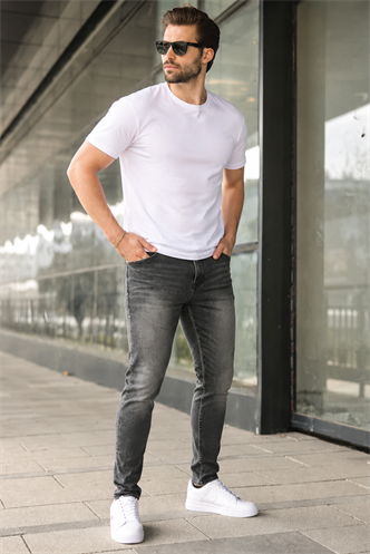 Antrasit slim fit Erkek Jean 6862