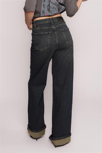 Koyu Mavi Straight Wide Kadın Jean MG2000