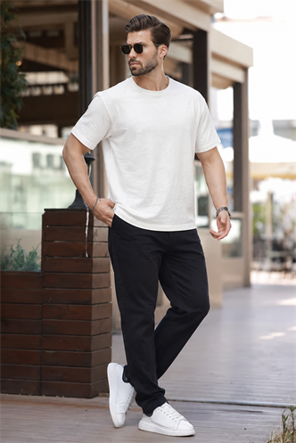 Siyah Straight Fit Erkek Jean Pantolon 6312