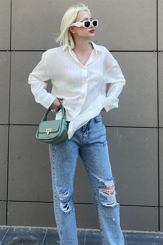 Açık Mavi Straight Fit Jean MG2031