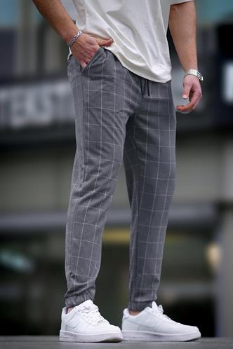 Madmext Ekoseli Antrasit Jogger Mad4081