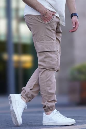 Madmext Taş Rengi Dar Paça Kargo Cep Erkek Pantolon 5647