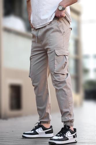 Madmext Taş Rengi Dar Paça Kargo Cep Erkek Pantolon 5447