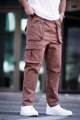 Kahverengi Kargo Cep Erkek Pantolon 6886