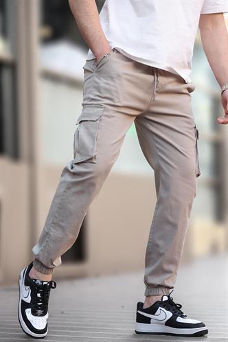 Madmext Taş Rengi Dar Paça Kargo Cep Erkek Pantolon 5447