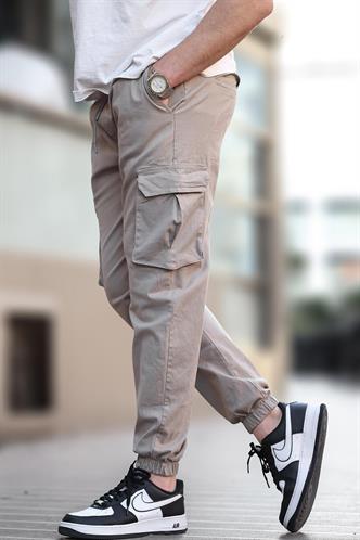 Madmext Taş Rengi Dar Paça Kargo Cep Erkek Pantolon 5447