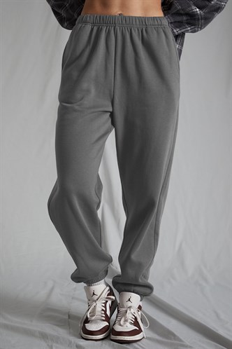 Kadın Antrasit Beli Lastikli Oversize Eşofman Altı MG1235