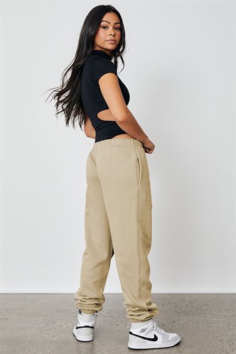 Women Beige Oversize Sweatpants MG1235