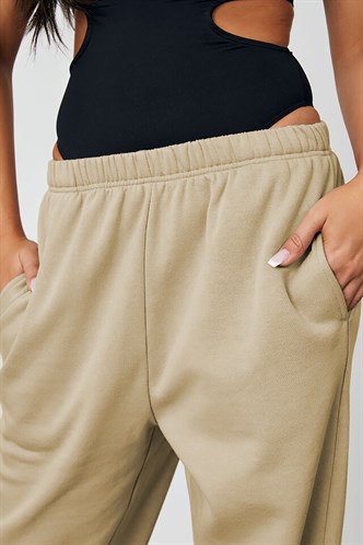Women Beige Oversize Sweatpants MG1235