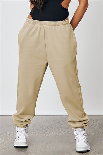 Women Beige Oversize Sweatpants MG1235