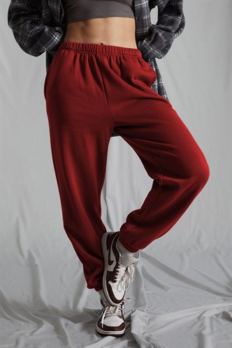 Women Maroon Oversize Sweatpants MG1235