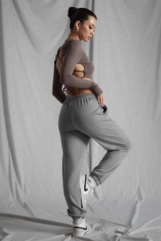Women Dye Gray Oversize Sweatpants MG1235