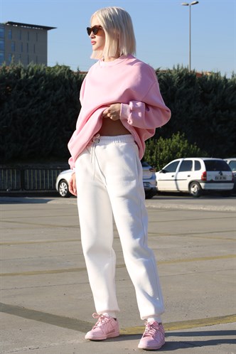 White Oversize Raised Sweatpants MG1568