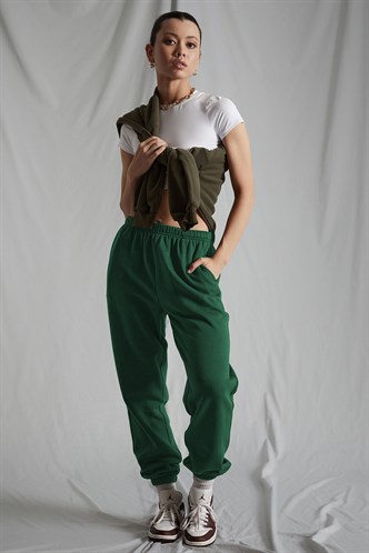 Women Dark Green Oversize Sweatpants MG1235