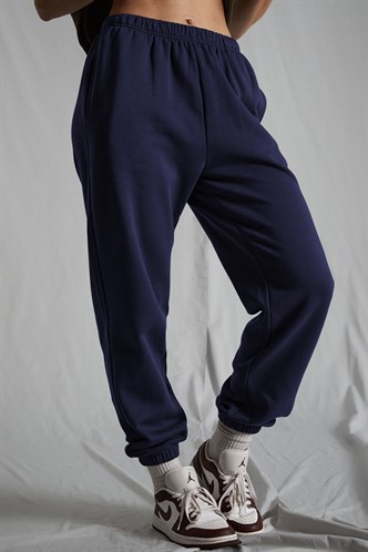 Women Navy Blue Oversize Sweatpants MG1235