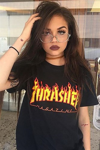 Kadın Siyah Baskılı Oversize T-shirt MG1346