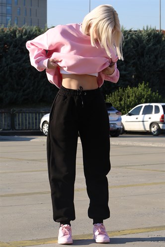 Black Oversize Raised Sweatpants MG1568