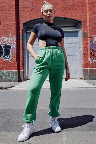 Women Green Oversize Sweatpants MG1235