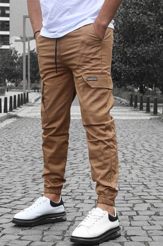 Kahverengi Kargo Cep Jogger Pantolon 5437