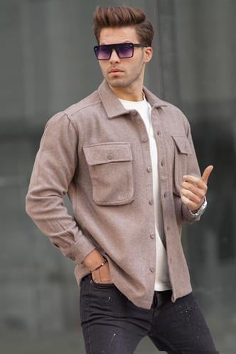 Kahverengi Oversize Oduncu Erkek Gömlek 6709