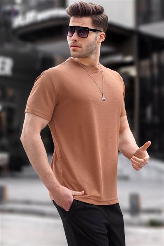 Kahverengi Regular Fit Basic Erkek Tişört 6069