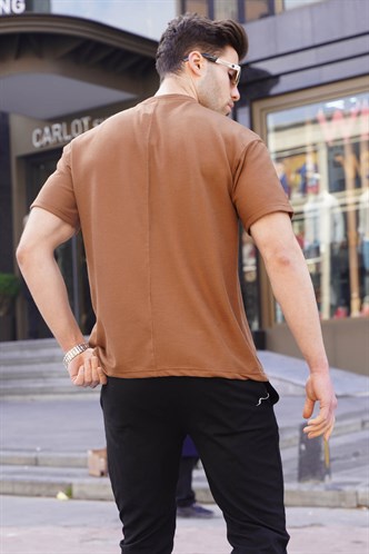 Kahverengi Regular Fit Basic Erkek Tişört 6099