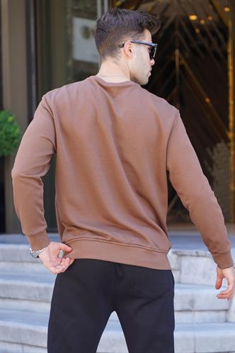 Kahverengi Regular Fit Basic Sweatshirt 6136