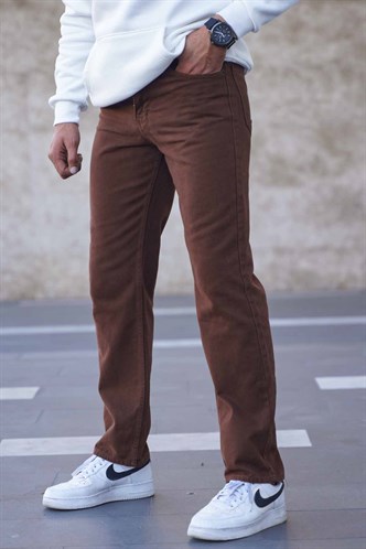 Kahverengi Straight Fit Erkek Jean Pantolon 6312