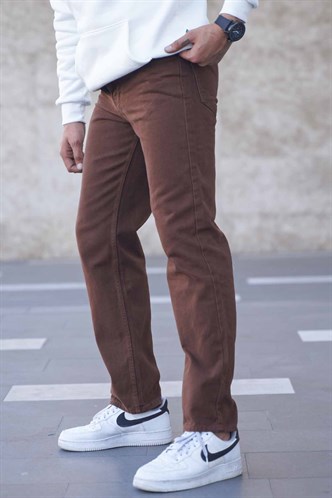 Kahverengi Straight Fit Erkek Jean Pantolon 6312