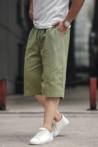 Haki Erkek Keten Kapri Şort 6538