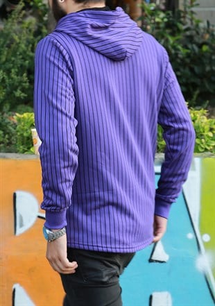 Kapşonlu Sweatshirt Mor 2825