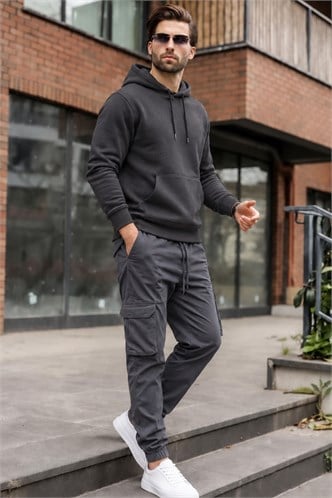Madmext Füme Dar Paça Kargo Cep Erkek Pantolon 5447