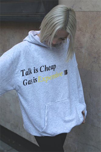 Karmelanj Baskılı Oversize  Kapüşonlu Sweatshirt MG1573