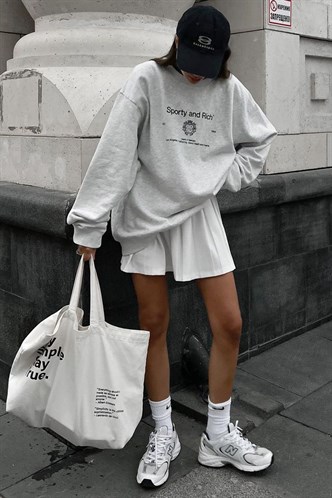 Marl Snow Printed Oversize Sweatshirt MG1577