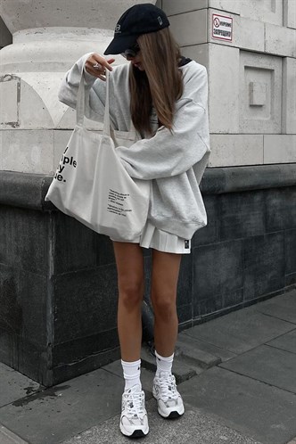 Marl Snow Printed Oversize Sweatshirt MG1577