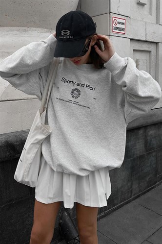 Marl Snow Printed Oversize Sweatshirt MG1577
