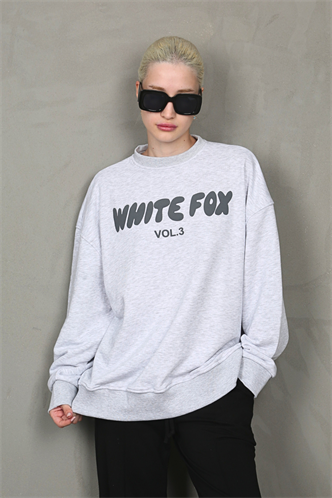 Karmelanj Bisiklet Yaka Baskılı Sweatshirt MG1904