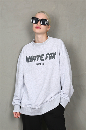 Karmelanj Bisiklet Yaka Baskılı Sweatshirt MG1904