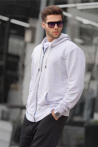 Karmelanj Fermuarlı Kapüşonlu Sweatshirt 6161