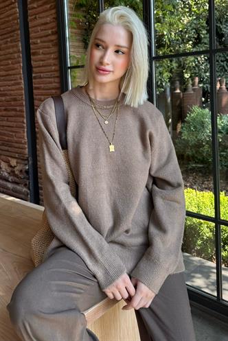 Vizon Bisiklet Yaka Kadın Triko Kazak Mg2494