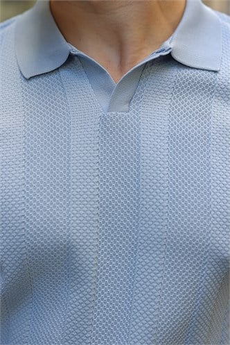 Bebe Mavisi Regular Fit Polo Yaka Triko Erkek Kazak E7509