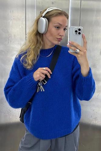 Saks Bisiklet Yaka Oversize Triko Kazak MG1972